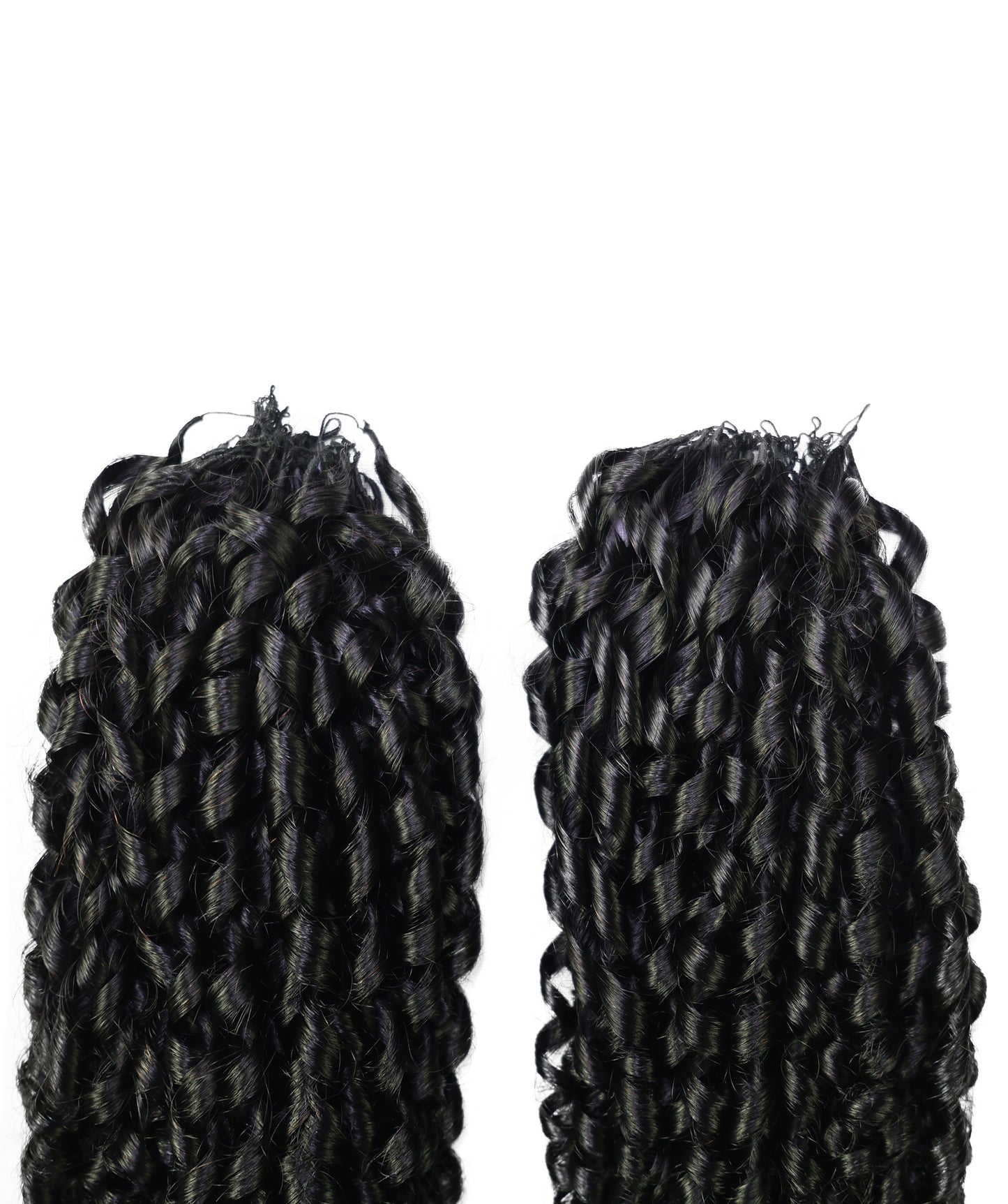 LUXLUXE Knotless Pixie Curly Raw Crochet Natural Human Hair Extensions - 14" 40g 16" 45g & 18" 50g Pre Separated 40 Strands Feather Hairpiece for Women