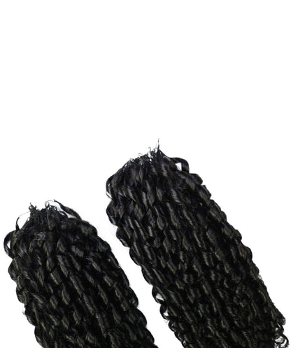 LUXLUXE Knotless Pixie Curly Raw Crochet Natural Human Hair Extensions - 14" 40g 16" 45g & 18" 50g Pre Separated 40 Strands Feather Hairpiece for Women