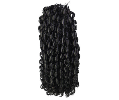 LUXLUXE Knotless Pixie Curly Raw Crochet Natural Human Hair Extensions - 14" 40g 16" 45g & 18" 50g Pre Separated 40 Strands Feather Hairpiece for Women