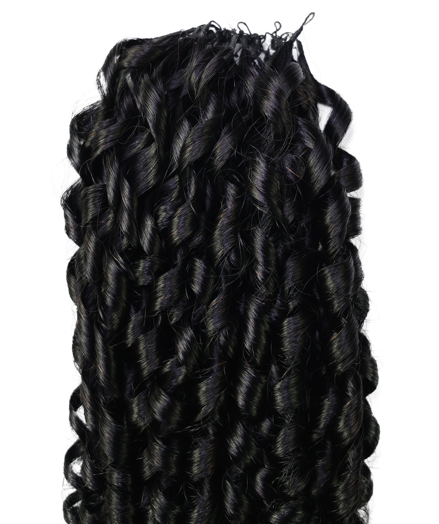 LUXLUXE Knotless Pixie Curly Raw Crochet Natural Human Hair Extensions - 14" 40g 16" 45g & 18" 50g Pre Separated 40 Strands Feather Hairpiece for Women