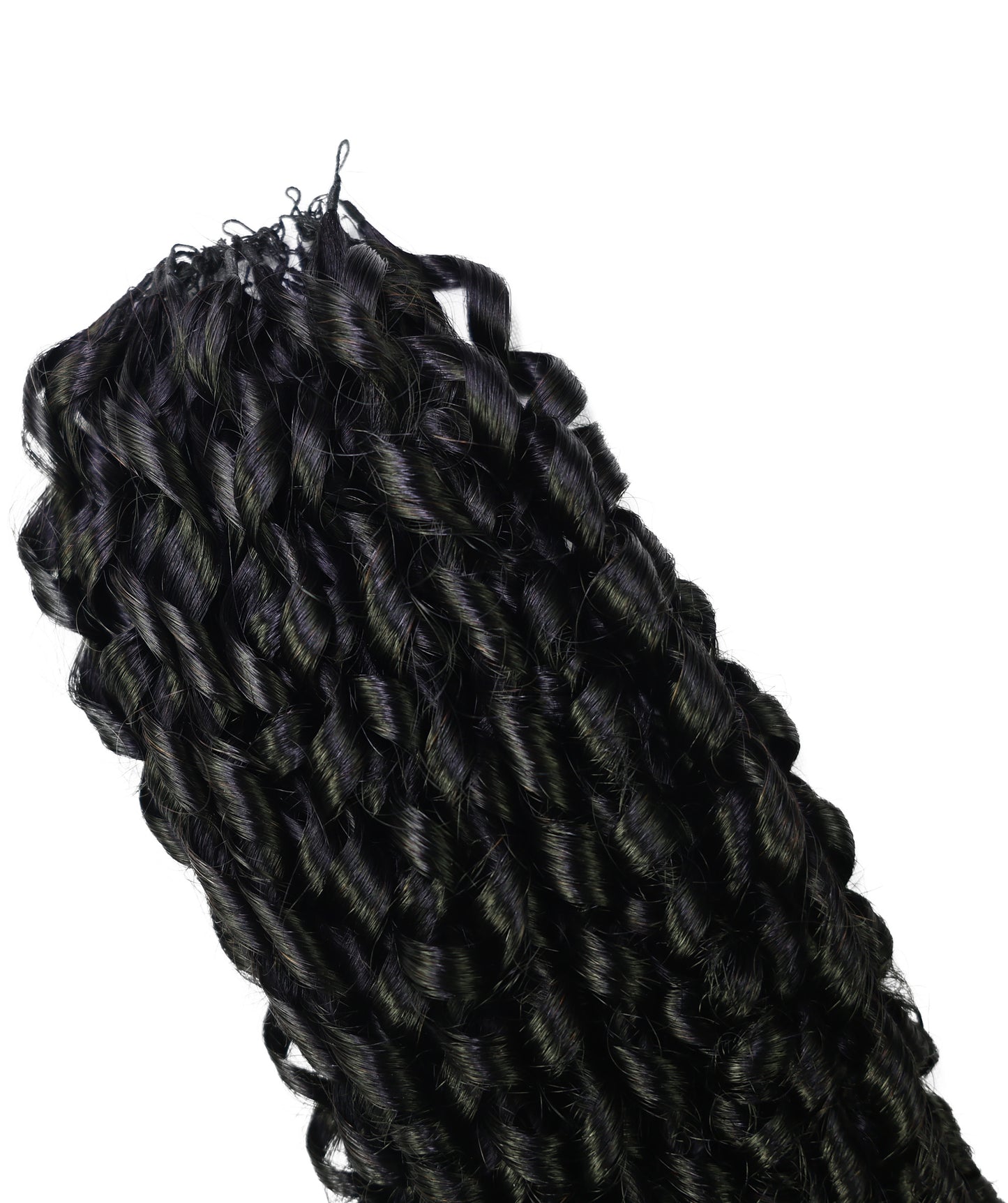 LUXLUXE Knotless Pixie Curly Raw Crochet Natural Human Hair Extensions - 14" 40g 16" 45g & 18" 50g Pre Separated 40 Strands Feather Hairpiece for Women