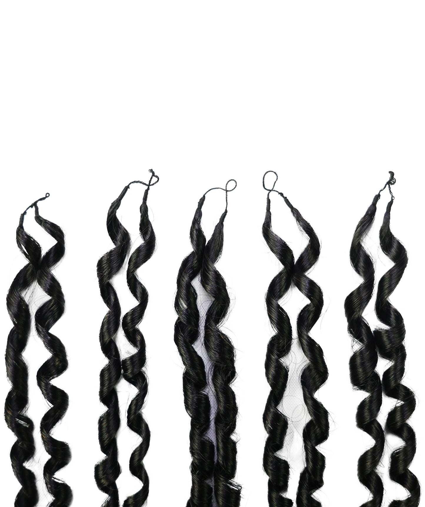 LUXLUXE Knotless Pixie Curly Raw Crochet Natural Human Hair Extensions - 14" 40g 16" 45g & 18" 50g Pre Separated 40 Strands Feather Hairpiece for Women