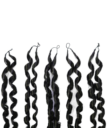LUXLUXE Knotless Pixie Curly Raw Crochet Natural Human Hair Extensions - 14" 40g 16" 45g & 18" 50g Pre Separated 40 Strands Feather Hairpiece for Women