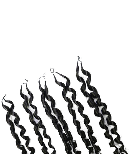 LUXLUXE Knotless Pixie Curly Raw Crochet Natural Human Hair Extensions - 14" 40g 16" 45g & 18" 50g Pre Separated 40 Strands Feather Hairpiece for Women
