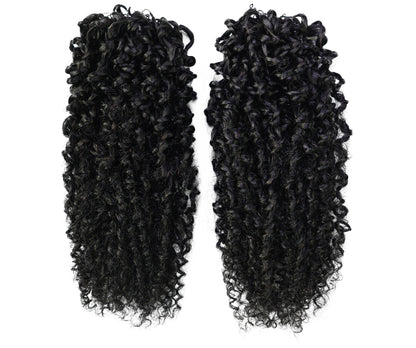 LUXLUXE Knotless Micro Yanky Curly Pre Looped Crochet Human Hair Extensions - Natural Black 14" 40g 16" 45g & 18" 50g Pre Separated 40 Strands Feather Protective Style