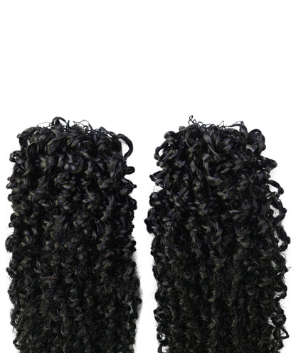 LUXLUXE Knotless Micro Yanky Curly Pre Looped Crochet Human Hair Extensions - Natural Black 14" 40g 16" 45g & 18" 50g Pre Separated 40 Strands Feather Protective Style
