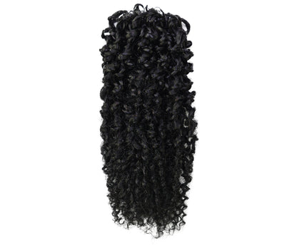 LUXLUXE Knotless Micro Yanky Curly Pre Looped Crochet Human Hair Extensions - Natural Black 14" 40g 16" 45g & 18" 50g Pre Separated 40 Strands Feather Protective Style
