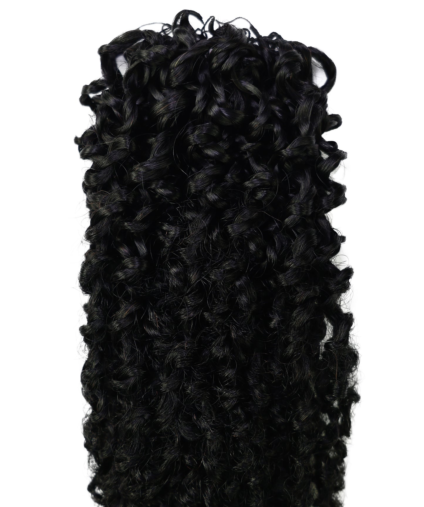 LUXLUXE Knotless Micro Yanky Curly Pre Looped Crochet Human Hair Extensions - Natural Black 14" 40g 16" 45g & 18" 50g Pre Separated 40 Strands Feather Protective Style