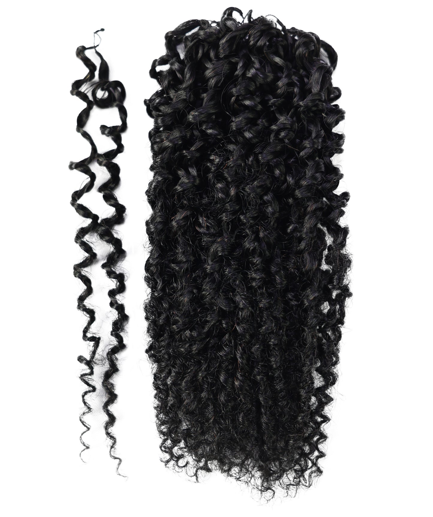 LUXLUXE Knotless Micro Yanky Curly Pre Looped Crochet Human Hair Extensions - Natural Black 14" 40g 16" 45g & 18" 50g Pre Separated 40 Strands Feather Protective Style