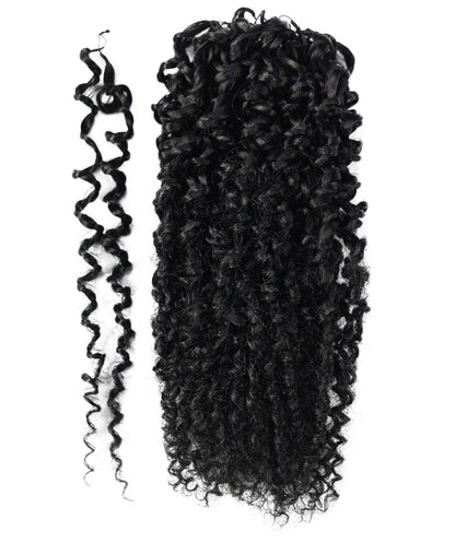 LUXLUXE Knotless Micro Yanky Curly Pre Looped Crochet Human Hair Extensions - Natural Black 14" 40g 16" 45g & 18" 50g Pre Separated 40 Strands Feather Protective Style