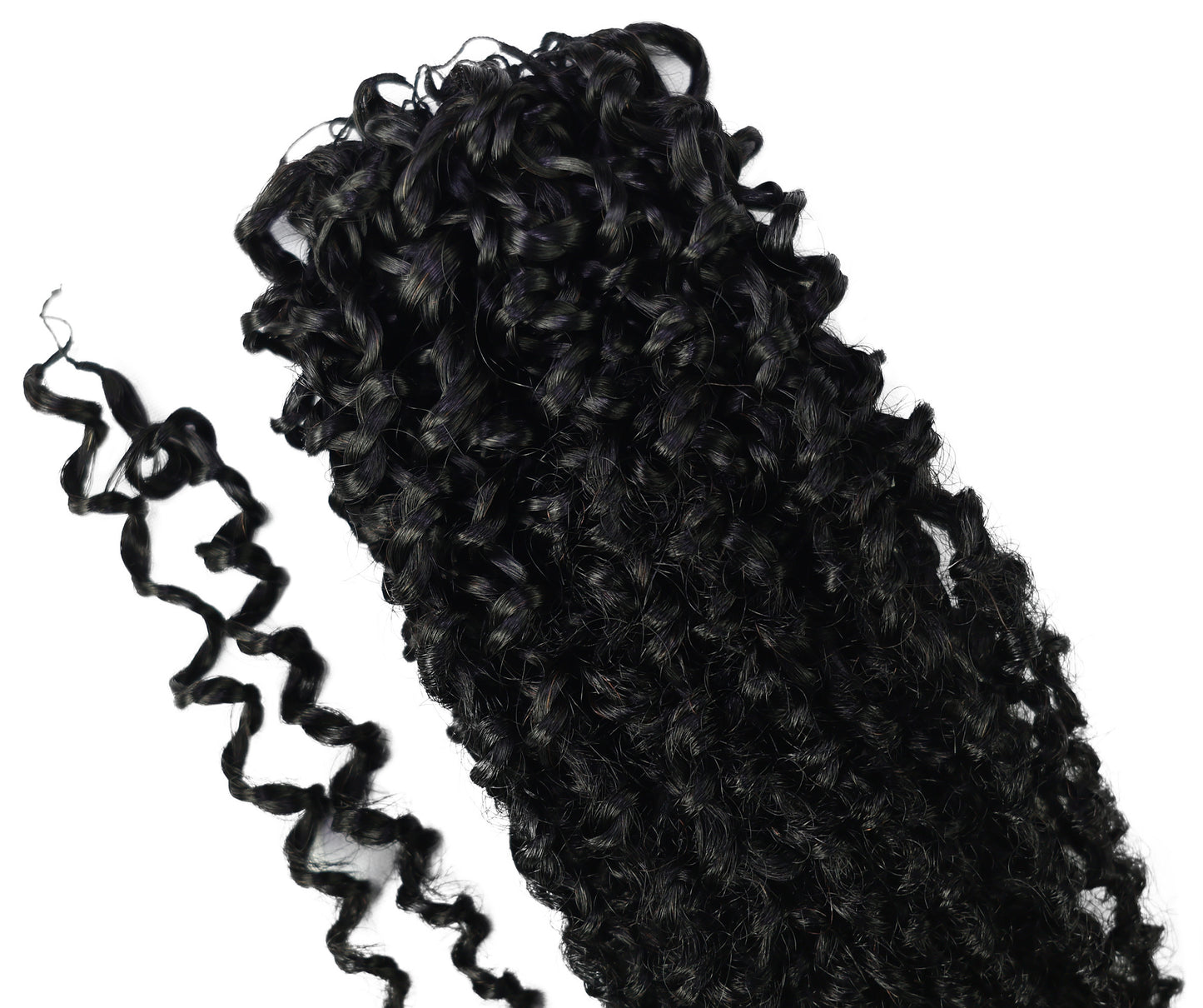 LUXLUXE Knotless Micro Yanky Curly Pre Looped Crochet Human Hair Extensions - Natural Black 14" 40g 16" 45g & 18" 50g Pre Separated 40 Strands Feather Protective Style