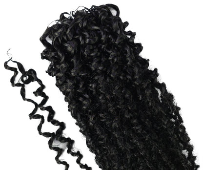 LUXLUXE Knotless Micro Yanky Curly Pre Looped Crochet Human Hair Extensions - Natural Black 14" 40g 16" 45g & 18" 50g Pre Separated 40 Strands Feather Protective Style