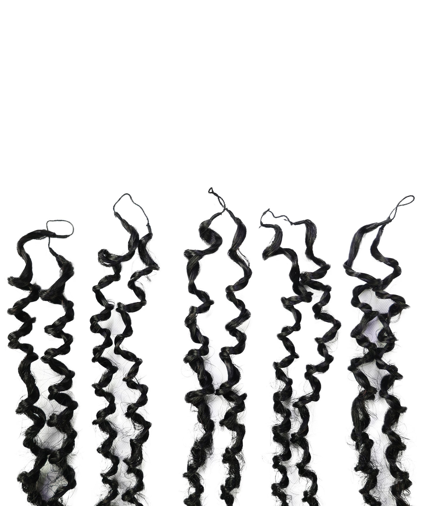 LUXLUXE Knotless Micro Yanky Curly Pre Looped Crochet Human Hair Extensions - Natural Black 14" 40g 16" 45g & 18" 50g Pre Separated 40 Strands Feather Protective Style