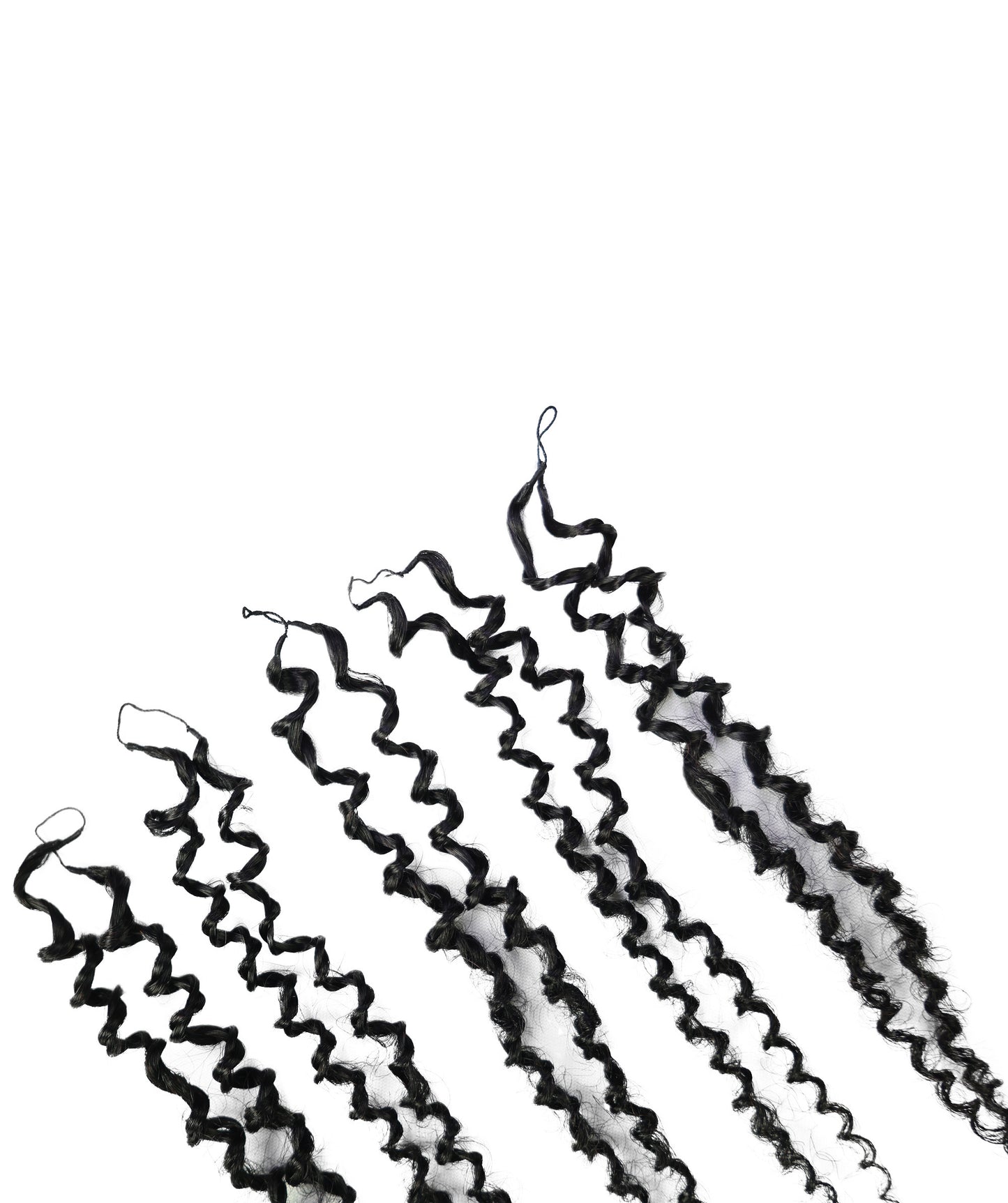 LUXLUXE Knotless Micro Yanky Curly Pre Looped Crochet Human Hair Extensions - Natural Black 14" 40g 16" 45g & 18" 50g Pre Separated 40 Strands Feather Protective Style