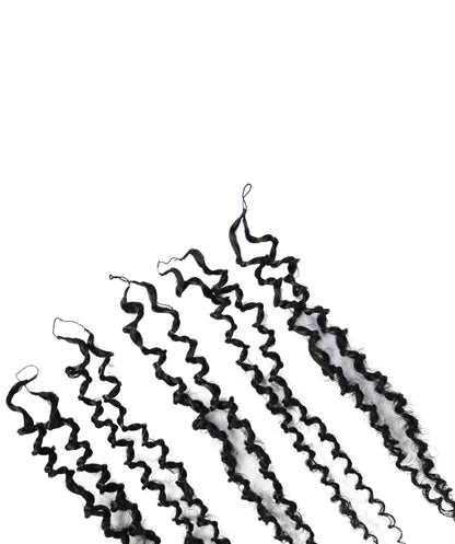 LUXLUXE Knotless Micro Yanky Curly Pre Looped Crochet Human Hair Extensions - Natural Black 14" 40g 16" 45g & 18" 50g Pre Separated 40 Strands Feather Protective Style