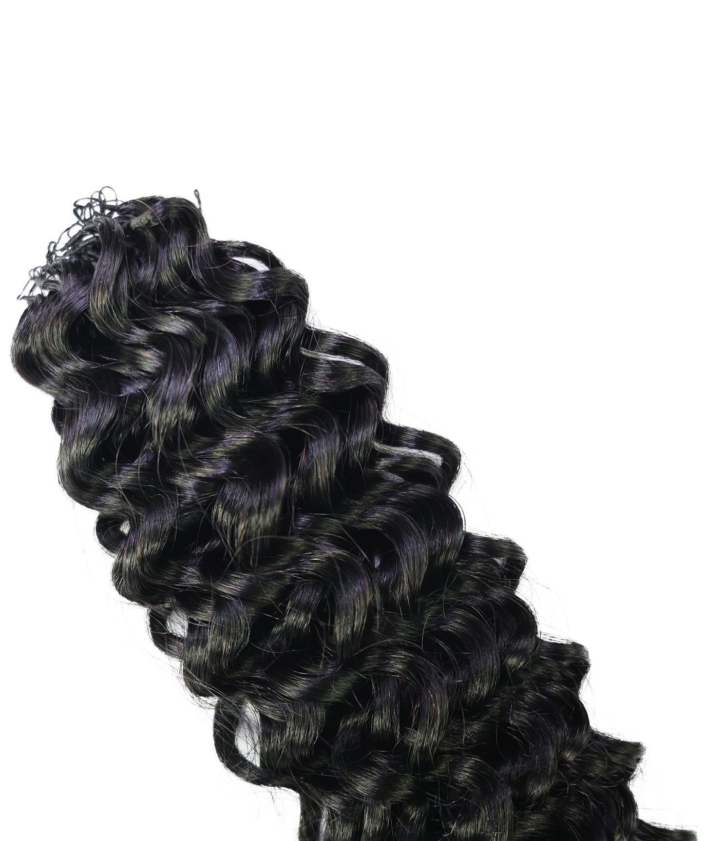 LUXLUXE Water Wave Braids Pre Looped Long Human Hair Extensions 40 Strands - Natural & Natural Black 14,16 & 18 Inch with weights 40g 45g & 50g Deep Curly Feather Braiding Hairpiece