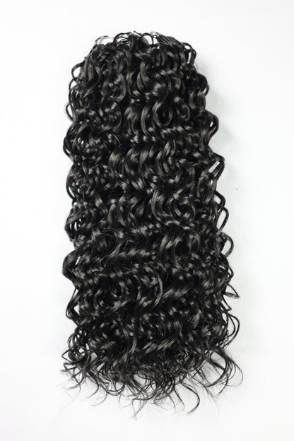 LUXLUXE Hawaiian Synthetic Crochet Hair Extensions – 14" 78g, 18" 100g, 22" 120g  Pre Separated 100 Strands Feather Hairpiece for Curly Protective Styles