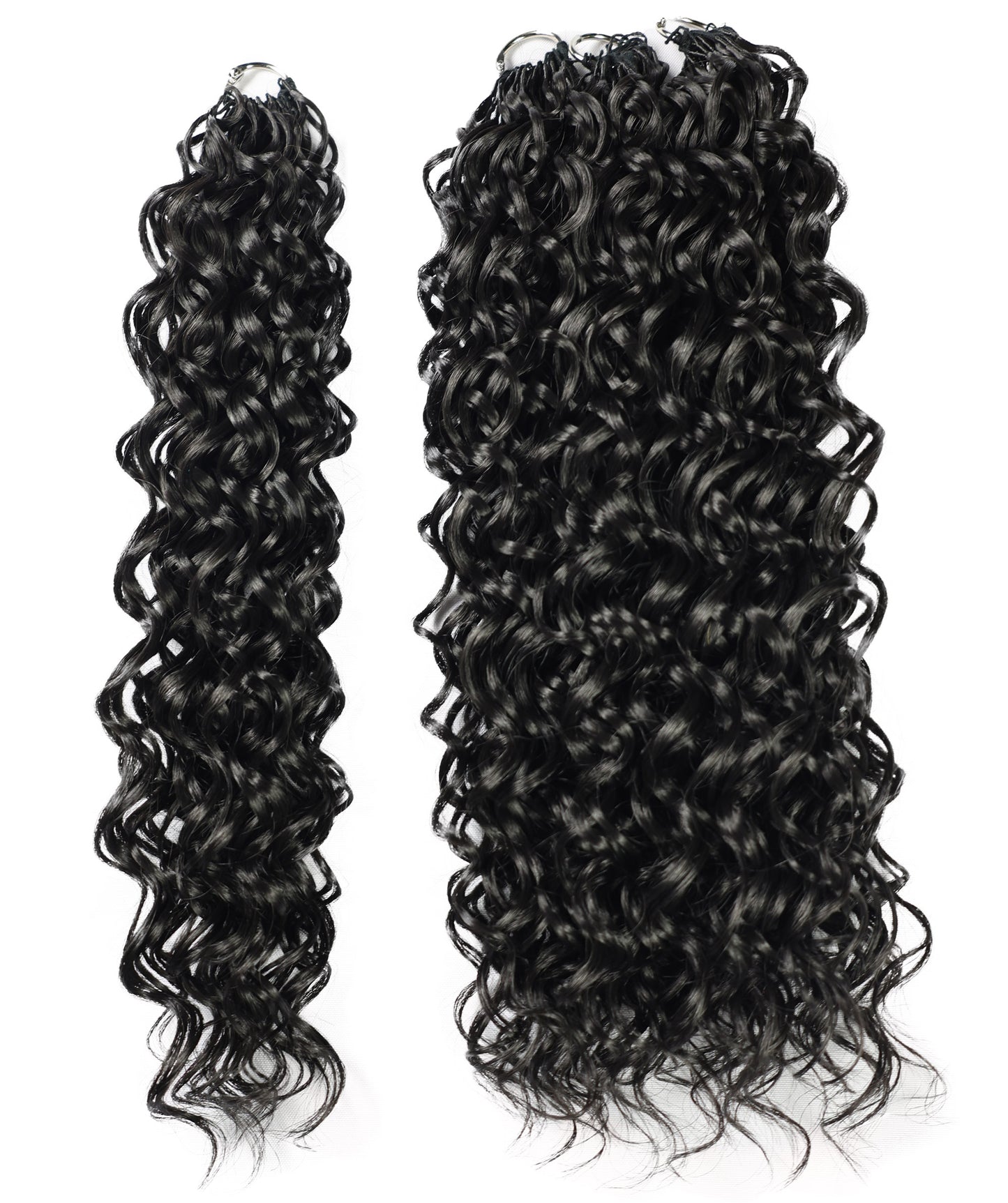 LUXLUXE Hawaiian Synthetic Crochet Hair Extensions – 14" 78g, 18" 100g, 22" 120g  Pre Separated 100 Strands Feather Hairpiece for Curly Protective Styles