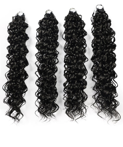 LUXLUXE Hawaiian Synthetic Crochet Hair Extensions – 14" 78g, 18" 100g, 22" 120g  Pre Separated 100 Strands Feather Hairpiece for Curly Protective Styles
