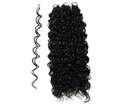 LUXLUXE Hawaiian Synthetic Crochet Hair Extensions – 14" 78g, 18" 100g, 22" 120g  Pre Separated 100 Strands Feather Hairpiece for Curly Protective Styles