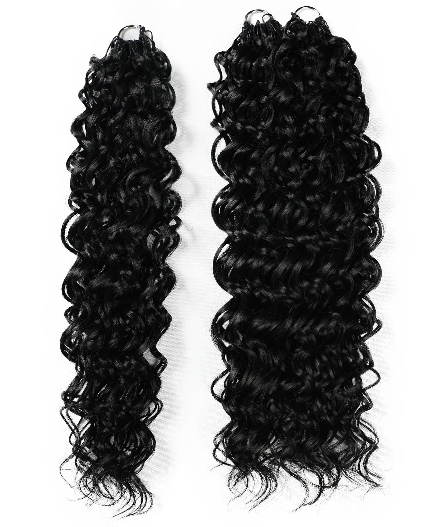 LUXLUXE Hawaiian Synthetic Crochet Hair Extensions – 14" 78g, 18" 100g, 22" 120g  Pre Separated 100 Strands Feather Hairpiece for Curly Protective Styles