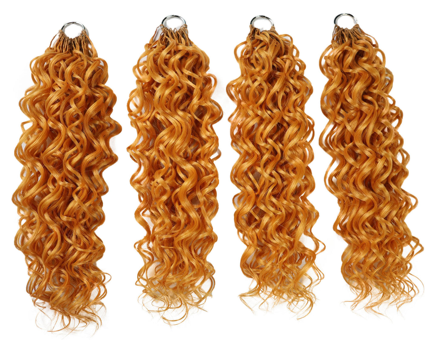 LUXLUXE Hawaiian Synthetic Crochet Hair Extensions – 14" 78g, 18" 100g, 22" 120g  Pre Separated 100 Strands Feather Hairpiece for Curly Protective Styles