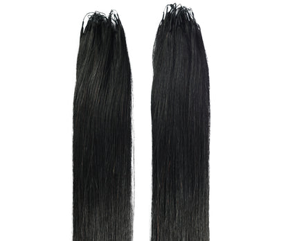 LUXLUXE Knotless Silk Straight Crochet Human Hair Extensions - Natural Black 14" 40g 16" 45g & 18" 50g Pre Separated 40 Strands Feather hairpiece for Women