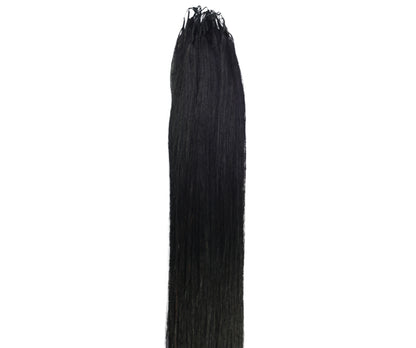 LUXLUXE Knotless Silk Straight Crochet Human Hair Extensions - Natural Black 14" 40g 16" 45g & 18" 50g Pre Separated 40 Strands Feather hairpiece for Women