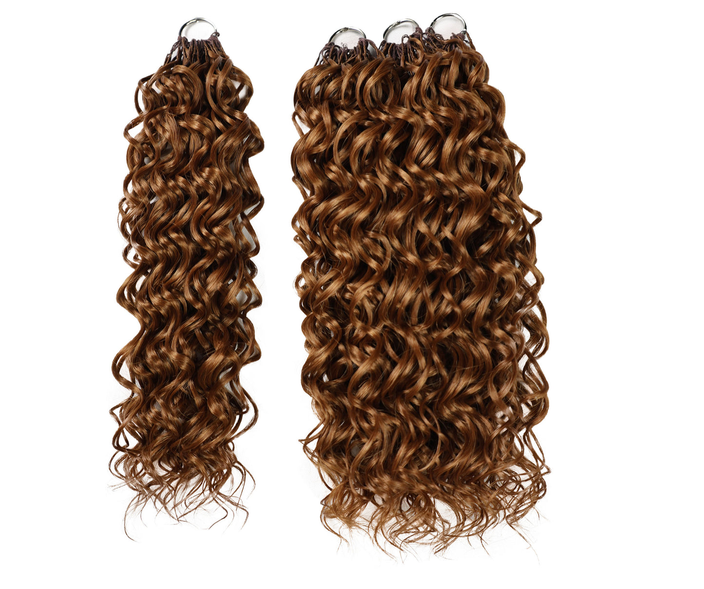 LUXLUXE Hawaiian Synthetic Crochet Hair Extensions – 14" 78g, 18" 100g, 22" 120g  Pre Separated 100 Strands Feather Hairpiece for Curly Protective Styles