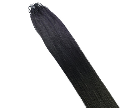 LUXLUXE Knotless Silk Straight Crochet Human Hair Extensions - Natural Black 14" 40g 16" 45g & 18" 50g Pre Separated 40 Strands Feather hairpiece for Women