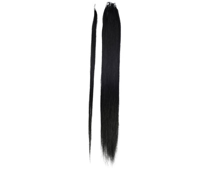 LUXLUXE Knotless Silk Straight Crochet Human Hair Extensions - Natural Black 14" 40g 16" 45g & 18" 50g Pre Separated 40 Strands Feather hairpiece for Women