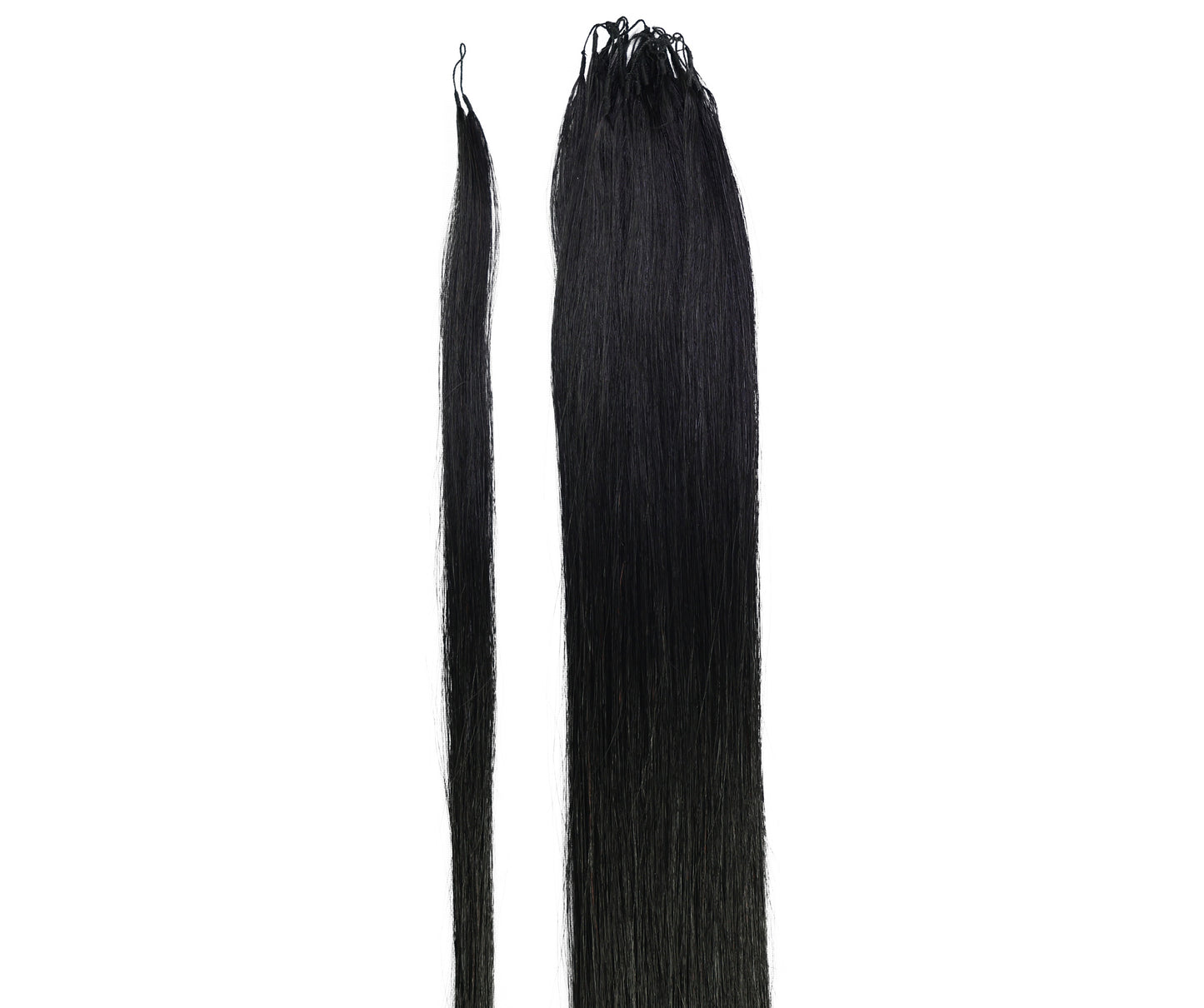 LUXLUXE Knotless Silk Straight Crochet Human Hair Extensions - Natural Black 14" 40g 16" 45g & 18" 50g Pre Separated 40 Strands Feather hairpiece for Women