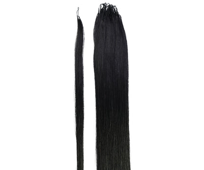 LUXLUXE Knotless Silk Straight Crochet Human Hair Extensions - Natural Black 14" 40g 16" 45g & 18" 50g Pre Separated 40 Strands Feather hairpiece for Women