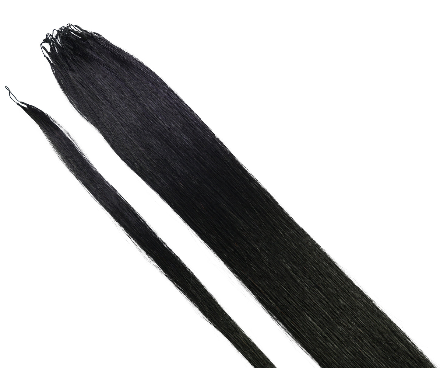 LUXLUXE Knotless Silk Straight Crochet Human Hair Extensions - Natural Black 14" 40g 16" 45g & 18" 50g Pre Separated 40 Strands Feather hairpiece for Women