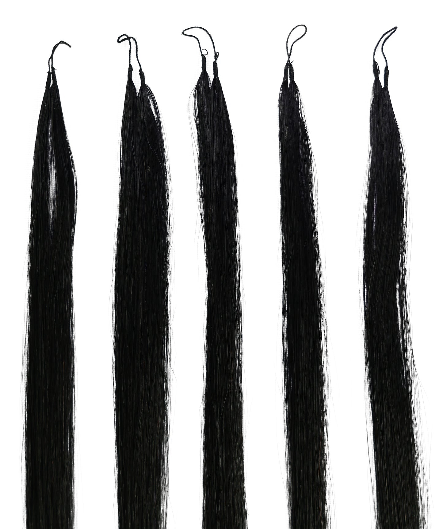 LUXLUXE Knotless Silk Straight Crochet Human Hair Extensions - Natural Black 14" 40g 16" 45g & 18" 50g Pre Separated 40 Strands Feather hairpiece for Women
