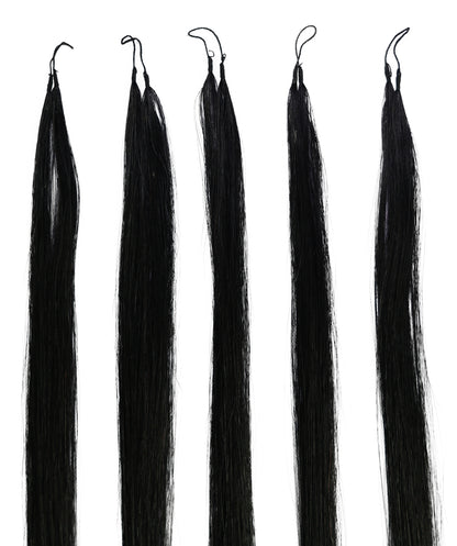 LUXLUXE Knotless Silk Straight Crochet Human Hair Extensions - Natural Black 14" 40g 16" 45g & 18" 50g Pre Separated 40 Strands Feather hairpiece for Women