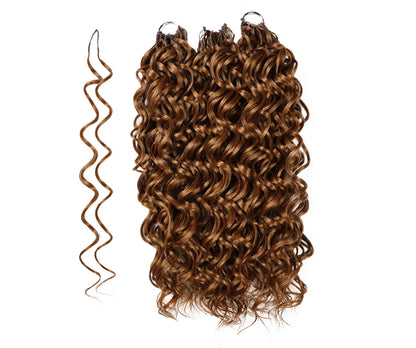 LUXLUXE Hawaiian Synthetic Crochet Hair Extensions – 14" 78g, 18" 100g, 22" 120g  Pre Separated 100 Strands Feather Hairpiece for Curly Protective Styles