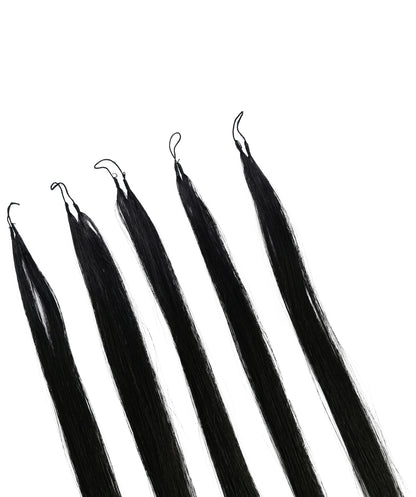 LUXLUXE Knotless Silk Straight Crochet Human Hair Extensions - Natural Black 14" 40g 16" 45g & 18" 50g Pre Separated 40 Strands Feather hairpiece for Women
