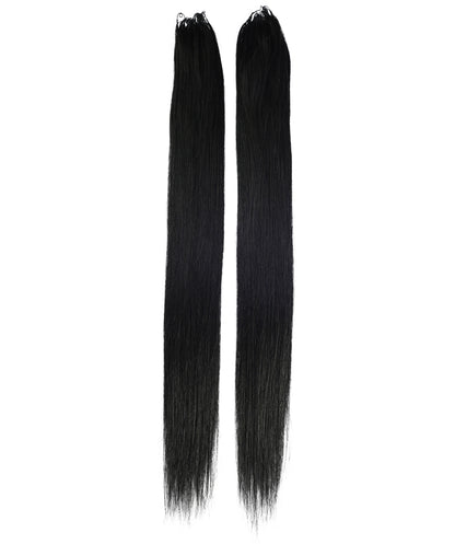 LUXLUXE Knotless Silk Straight Crochet Human Hair Extensions - Natural Black 14" 40g 16" 45g & 18" 50g Pre Separated 40 Strands Feather hairpiece for Women