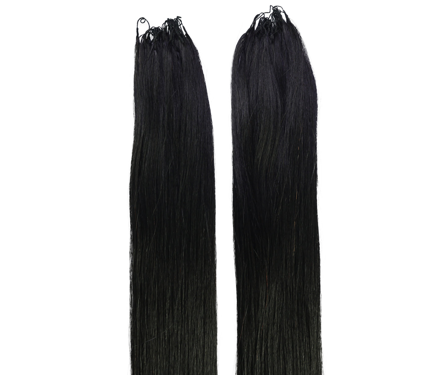 LUXLUXE Knotless Silk Straight Crochet Human Hair Extensions - Natural Black 14" 40g 16" 45g & 18" 50g Pre Separated 40 Strands Feather hairpiece for Women