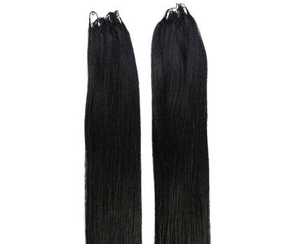 LUXLUXE Knotless Silk Straight Crochet Human Hair Extensions - Natural Black 14" 40g 16" 45g & 18" 50g Pre Separated 40 Strands Feather hairpiece for Women