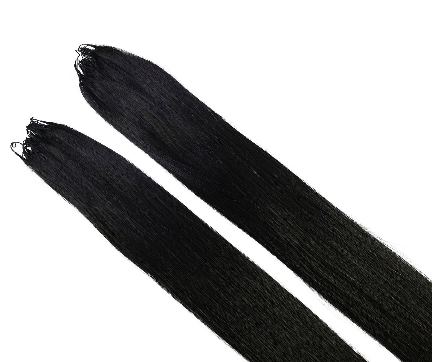 LUXLUXE Knotless Silk Straight Crochet Human Hair Extensions - Natural Black 14" 40g 16" 45g & 18" 50g Pre Separated 40 Strands Feather hairpiece for Women