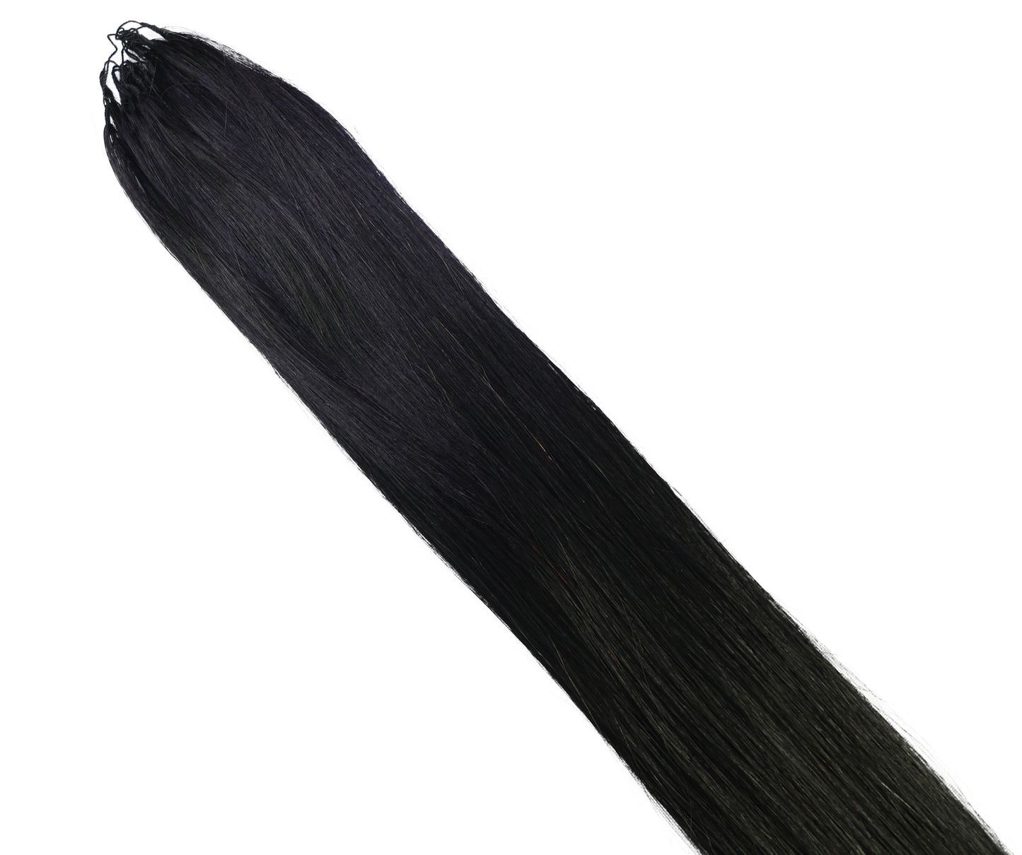 LUXLUXE Knotless Silk Straight Crochet Human Hair Extensions - Natural Black 14" 40g 16" 45g & 18" 50g Pre Separated 40 Strands Feather hairpiece for Women