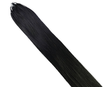 LUXLUXE Knotless Silk Straight Crochet Human Hair Extensions - Natural Black 14" 40g 16" 45g & 18" 50g Pre Separated 40 Strands Feather hairpiece for Women