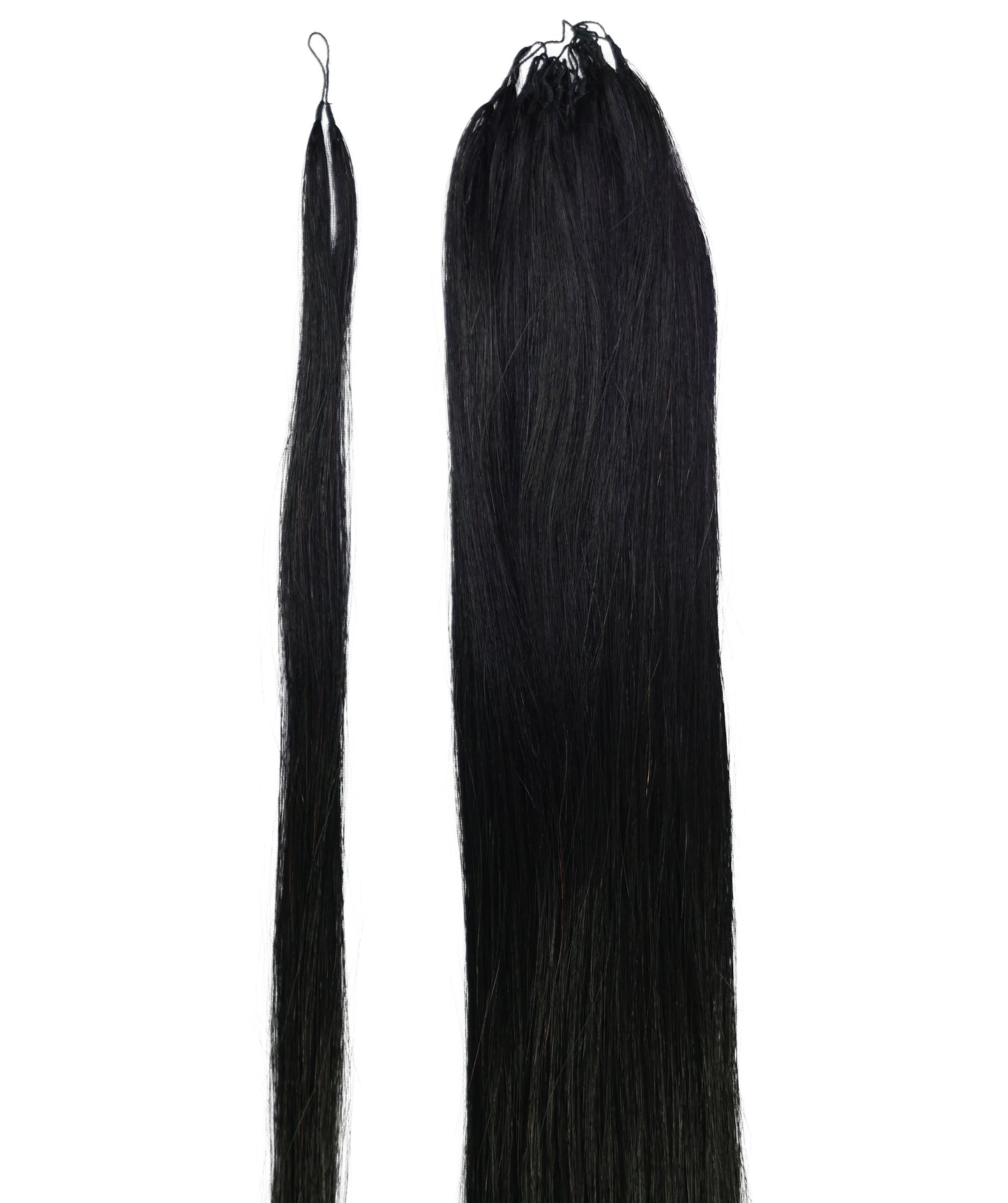 LUXLUXE Knotless Silk Straight Crochet Human Hair Extensions - Natural Black 14" 40g 16" 45g & 18" 50g Pre Separated 40 Strands Feather hairpiece for Women