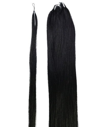 LUXLUXE Knotless Silk Straight Crochet Human Hair Extensions - Natural Black 14" 40g 16" 45g & 18" 50g Pre Separated 40 Strands Feather hairpiece for Women
