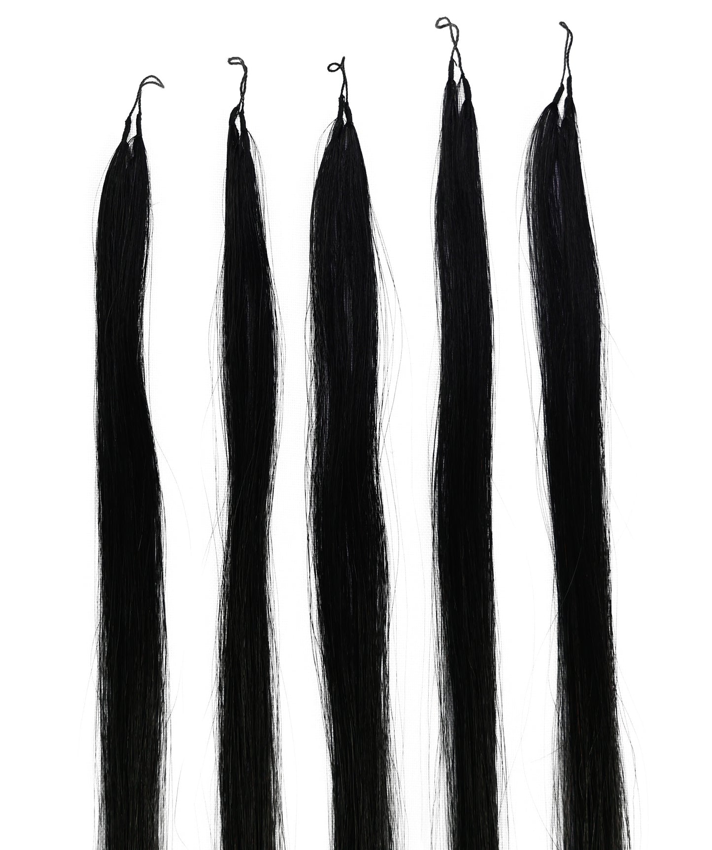 LUXLUXE Knotless Silk Straight Crochet Human Hair Extensions - Natural Black 14" 40g 16" 45g & 18" 50g Pre Separated 40 Strands Feather hairpiece for Women