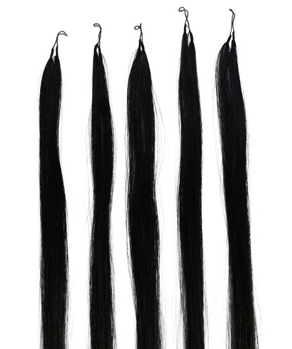 LUXLUXE Knotless Silk Straight Crochet Human Hair Extensions - Natural Black 14" 40g 16" 45g & 18" 50g Pre Separated 40 Strands Feather hairpiece for Women