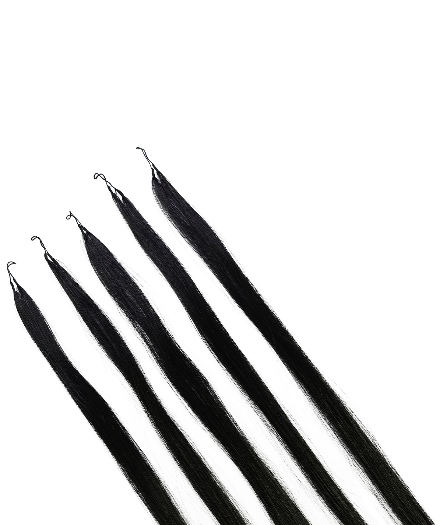 LUXLUXE Knotless Silk Straight Crochet Human Hair Extensions - Natural Black 14" 40g 16" 45g & 18" 50g Pre Separated 40 Strands Feather hairpiece for Women