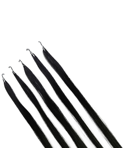 LUXLUXE Knotless Silk Straight Crochet Human Hair Extensions - Natural Black 14" 40g 16" 45g & 18" 50g Pre Separated 40 Strands Feather hairpiece for Women
